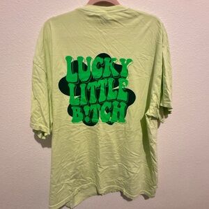 Comfort Colors Light Green Graphic Tee with Green Retro Print